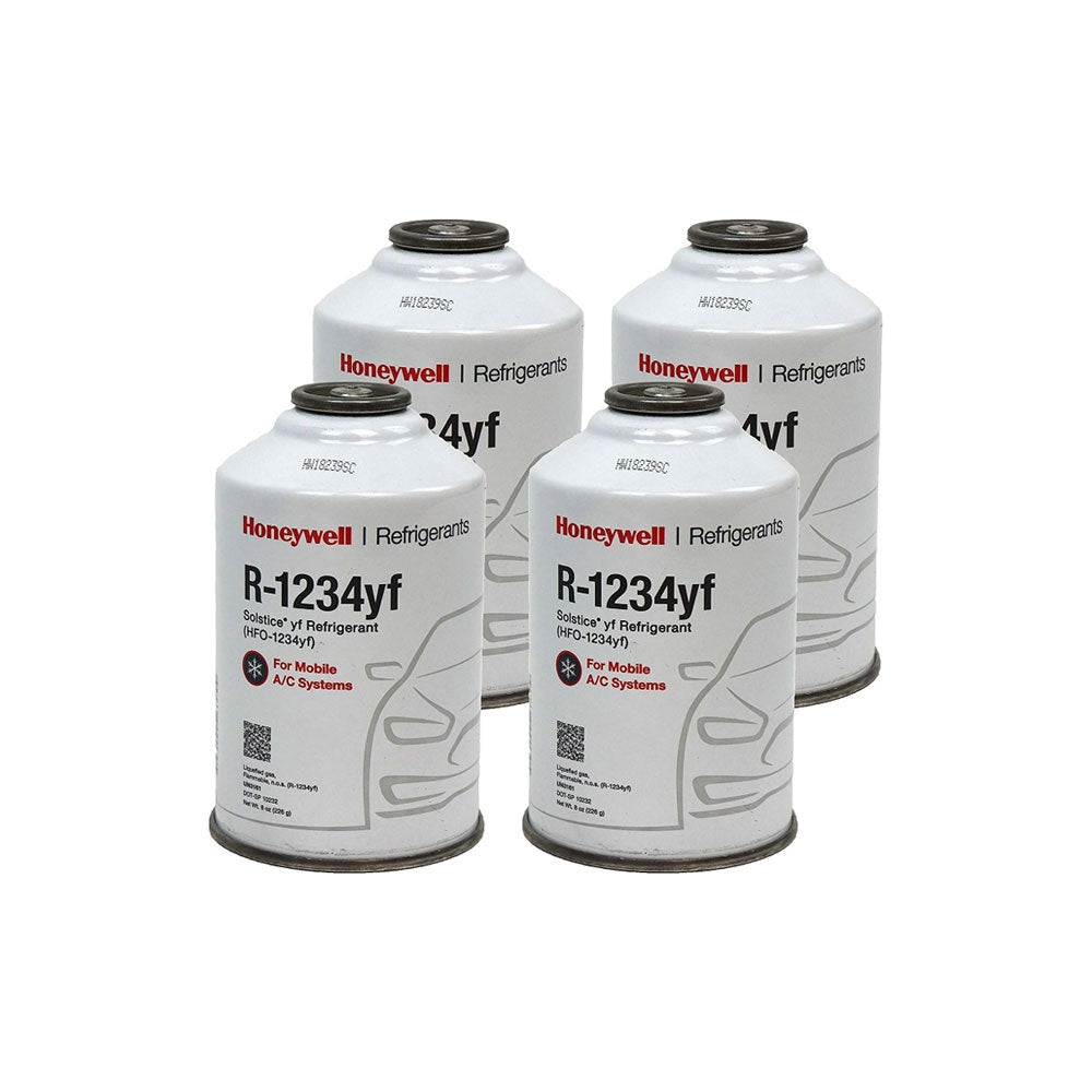 r1234yf-8Oz-nt_643cbf95-6b8c-4892-801d-094dc0654ff0.jpg R1234YF Refrigerant - 8 oz Can (4-Pack) | Low GWP Auto AC Refrigerant for Modern Automotive Air Conditioning Systems - Image 1